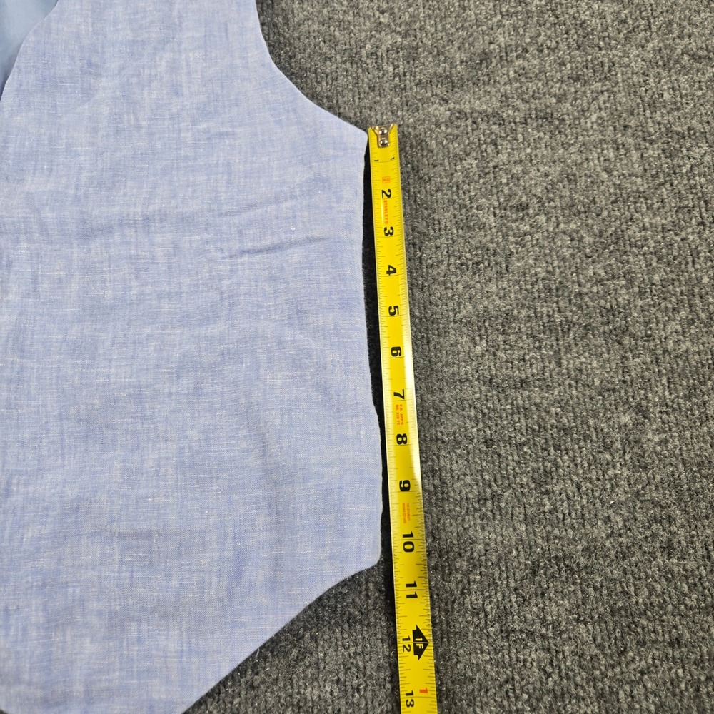Quince Linen Vest Women Medium Light Blue V-Neck Button Front Waistcoat - Picture 5 of 7